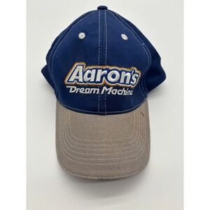 Aarons Dream Machine Baseball Cap Blue Tan Embroidered Logo Adjustable